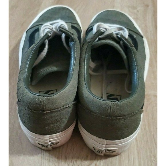 Vans Womens Old Skool Platform Crocodile Green 8 - Picture 4 of 6